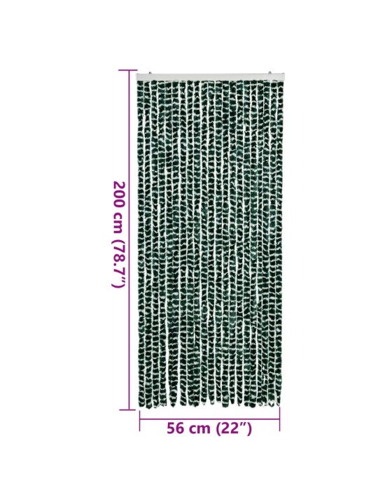 Závěs proti hmyzu zelený a bílý 90 x 200 cm žinylka