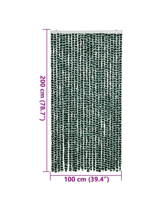 Závěs proti hmyzu zelený a bílý 100 x 200 cm žinylka
