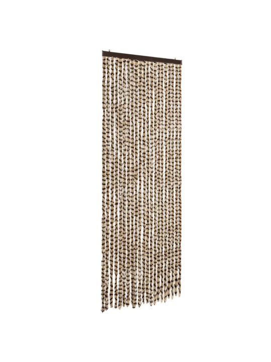Závěs proti hmyzu béžový a hnědý 90 x 200 cm žinylka