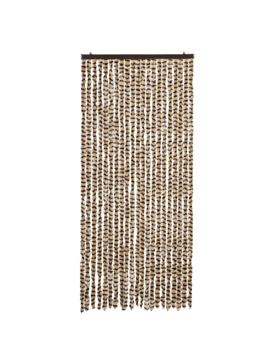 Závěs proti hmyzu béžový a hnědý 90 x 200 cm žinylka
