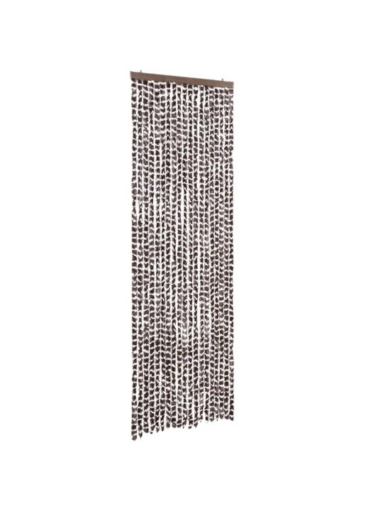 Závěs proti hmyzu hnědý a bílý 56 x 200 cm žinylka