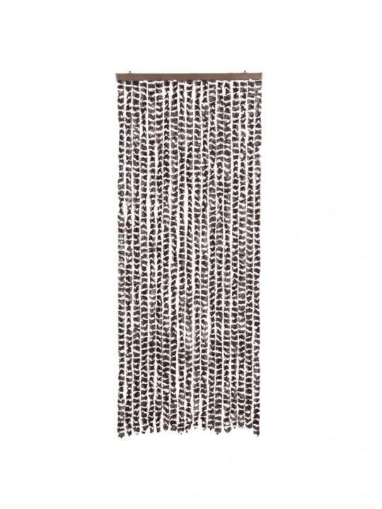 Závěs proti hmyzu hnědý a bílý 56 x 200 cm žinylka