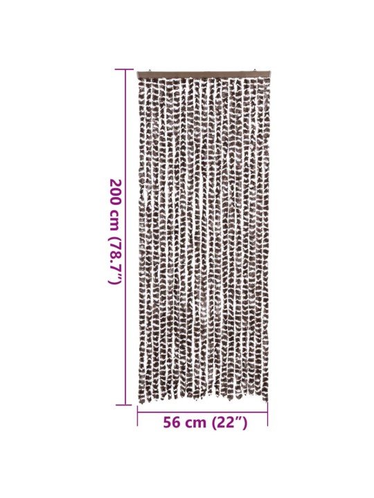 Závěs proti hmyzu hnědý a bílý 56 x 200 cm žinylka