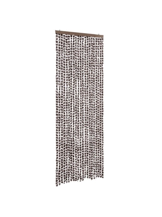 Závěs proti hmyzu hnědý a bílý 90 x 200 cm žinylka