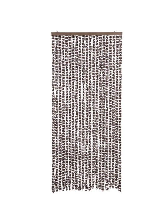 Závěs proti hmyzu hnědý a bílý 90 x 200 cm žinylka
