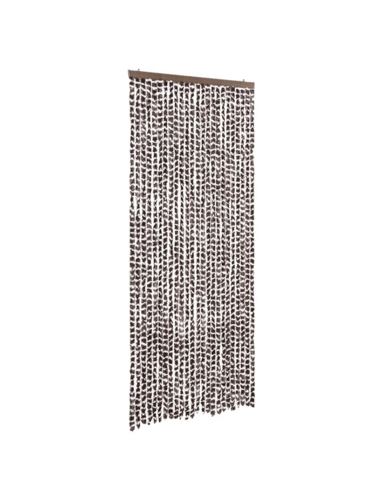 Závěs proti hmyzu hnědý a bílý 100 x 200 cm žinylka