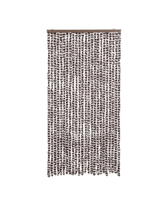 Závěs proti hmyzu hnědý a bílý 100 x 200 cm žinylka