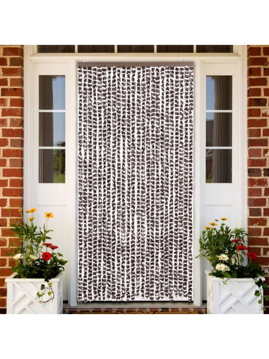 Závěs proti hmyzu hnědý a bílý 100 x 230 cm žinylka