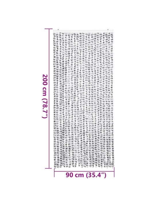 Závěs proti hmyzu světle šedý a tmavě šedý 90 x 200 cm žinylka