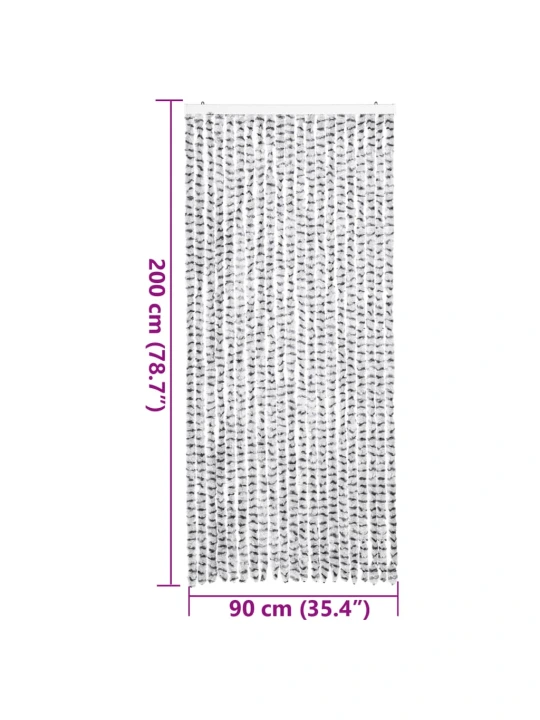 Závěs proti hmyzu světle šedý a tmavě šedý 90 x 200 cm žinylka