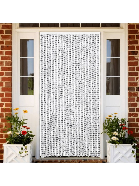 Závěs proti hmyzu světle šedý a tmavě šedý 90 x 200 cm žinylka