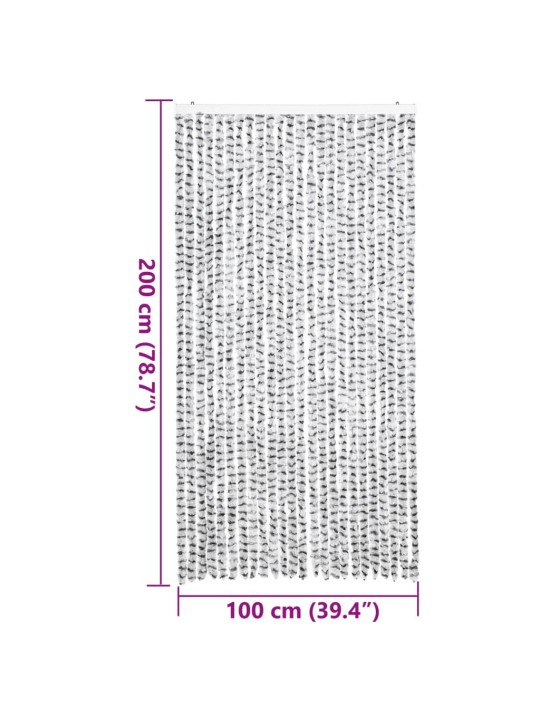 Závěs proti hmyzu světle šedý a tmavě šedý 100 x 200 cm žinylka