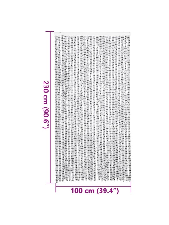 Závěs proti hmyzu světle šedý a tmavě šedý 100 x 230 cm žinylka