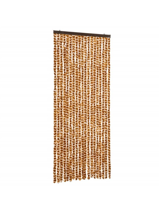 Závěs proti hmyzu okrový a bílý 56 x 200 cm žinylka