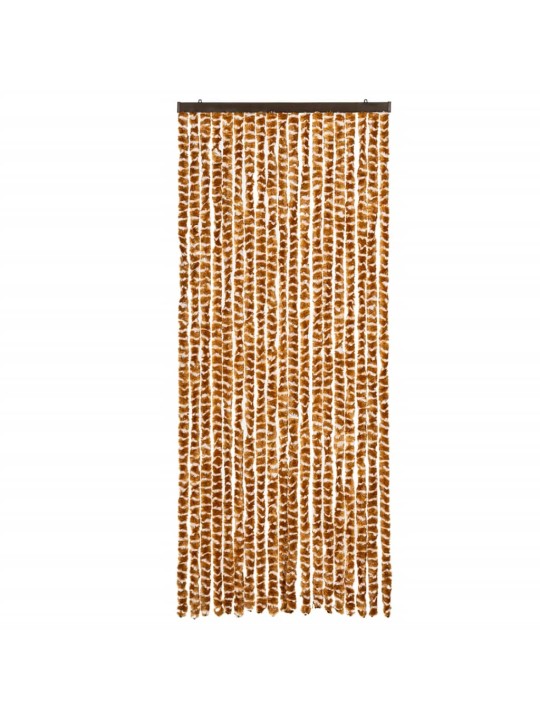 Závěs proti hmyzu okrový a bílý 56 x 200 cm žinylka