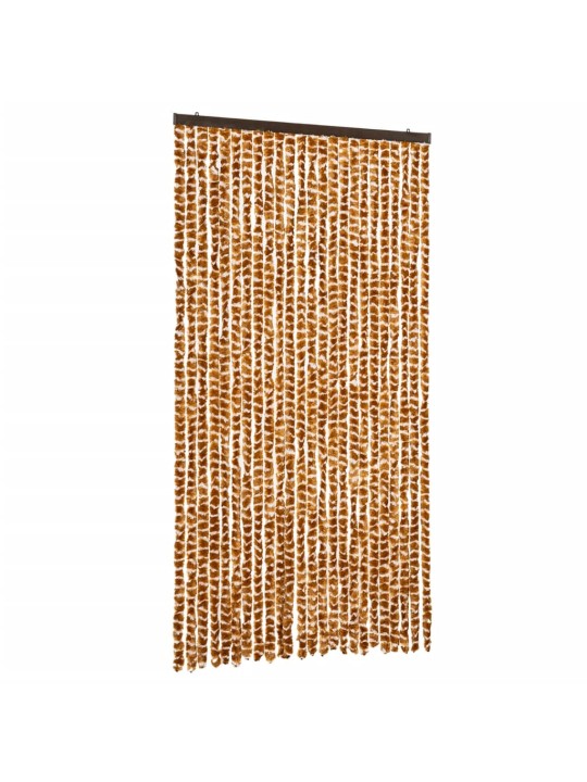 Závěs proti hmyzu okrový a bílý 100 x 200 cm žinylka