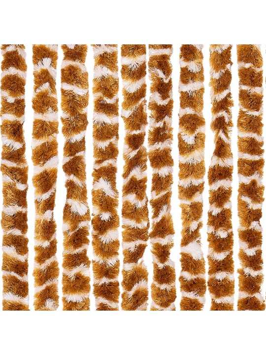 Závěs proti hmyzu okrový a bílý 100 x 200 cm žinylka