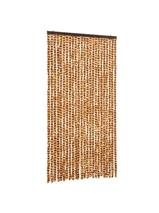 Závěs proti hmyzu okrový a bílý 100 x 230 cm žinylka