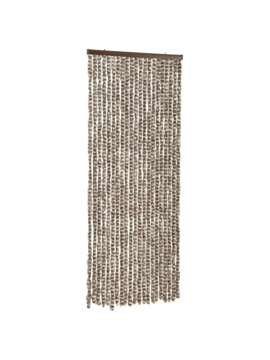 Závěs proti hmyzu taupe a bílý 56 x 200 cm žinylka