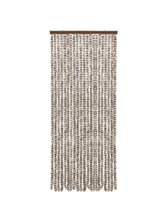 Závěs proti hmyzu taupe a bílý 56 x 200 cm žinylka