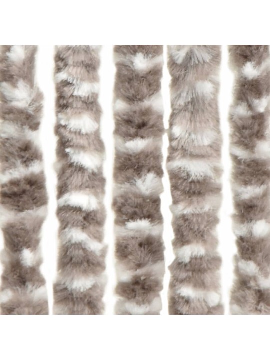 Závěs proti hmyzu taupe a bílý 56 x 200 cm žinylka