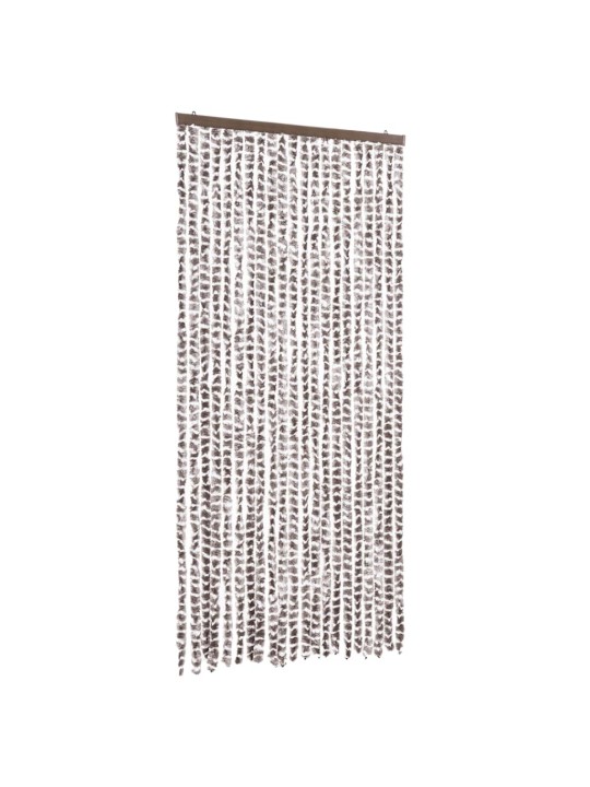 Závěs proti hmyzu taupe a bílý 90 x 200 cm žinylka