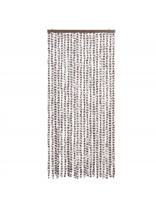 Závěs proti hmyzu taupe a bílý 90 x 200 cm žinylka
