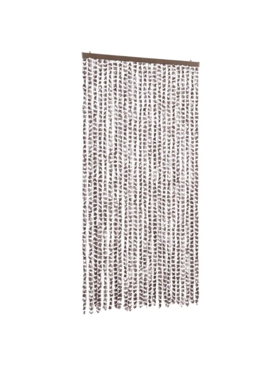 Závěs proti hmyzu taupe a bílý 100 x 200 cm žinylka