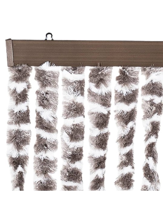 Závěs proti hmyzu taupe a bílý 100 x 200 cm žinylka