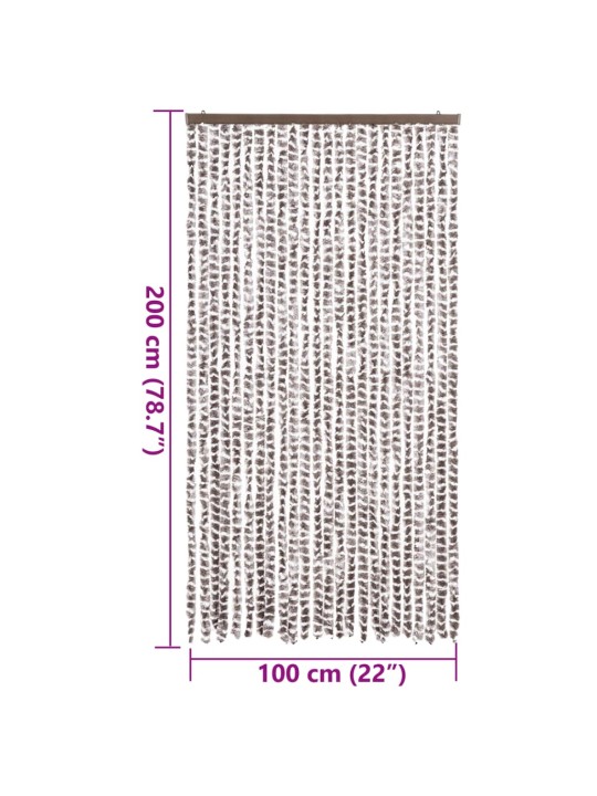 Závěs proti hmyzu taupe a bílý 100 x 200 cm žinylka