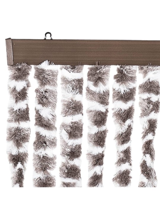 Závěs proti hmyzu taupe a bílý 100 x 230 cm žinylka