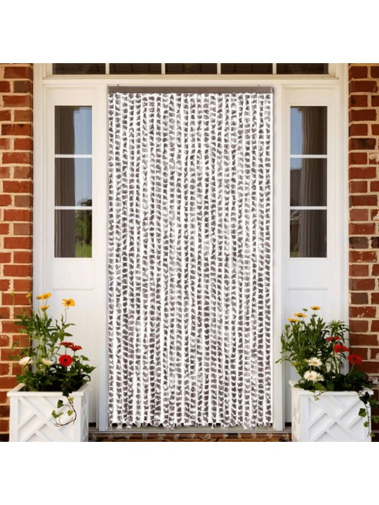 Závěs proti hmyzu taupe a bílý 100 x 230 cm žinylka