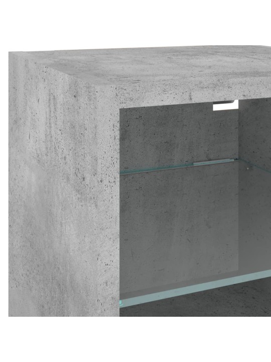 7dílná obývací stěna s LED betonově šedá kompozitní dřevo