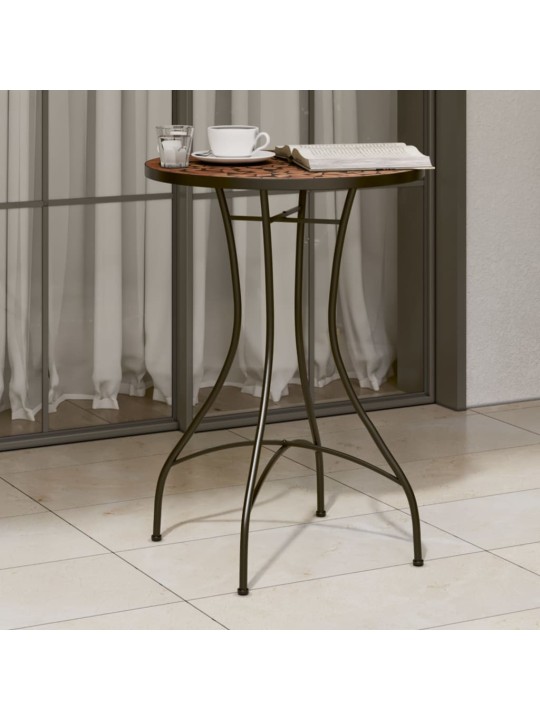 Mozaikový bistro stolek terakota Ø 50 x 70 cm keramika