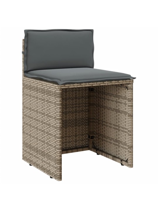 3dílný bistro set s poduškami béžový polyratan