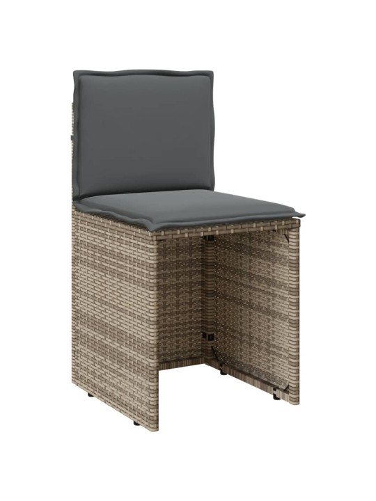 3dílný bistro set s poduškami béžový polyratan