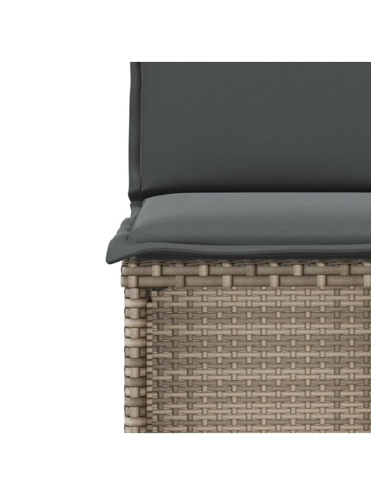 3dílný bistro set s poduškami šedý polyratan