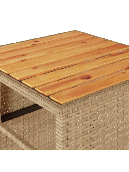 3dílný bistro set s poduškami béžový polyratan