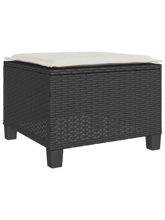 3dílný bistro set s poduškami černý polyratan