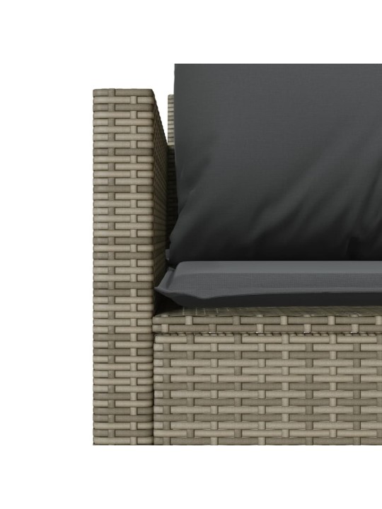3dílný bistro set s poduškami šedý polyratan
