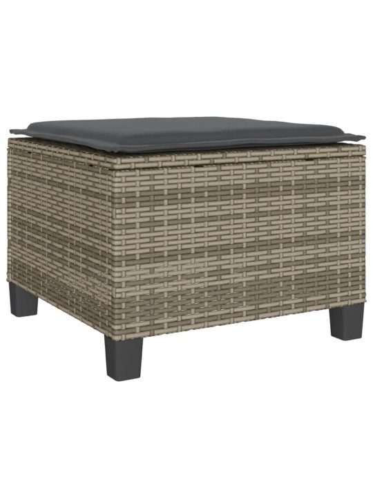 3dílný bistro set s poduškami šedý polyratan