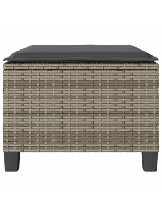 3dílný bistro set s poduškami šedý polyratan