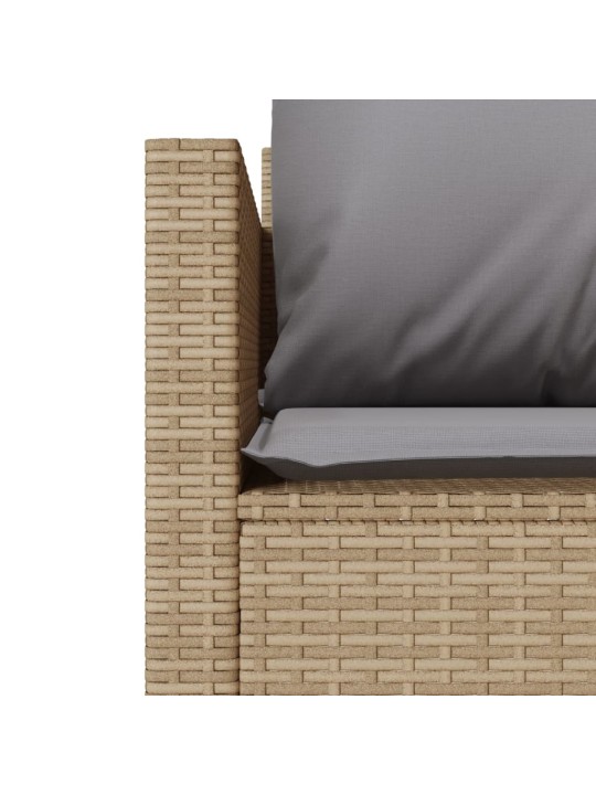 3dílný bistro set s poduškami béžový polyratan