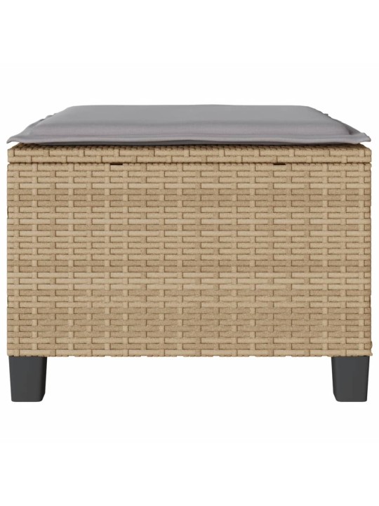 3dílný bistro set s poduškami béžový polyratan