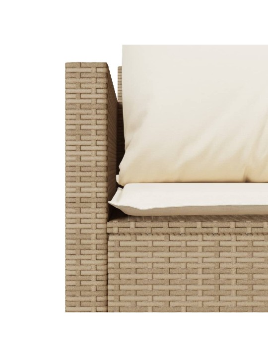 3dílný bistro set s poduškami béžový polyratan