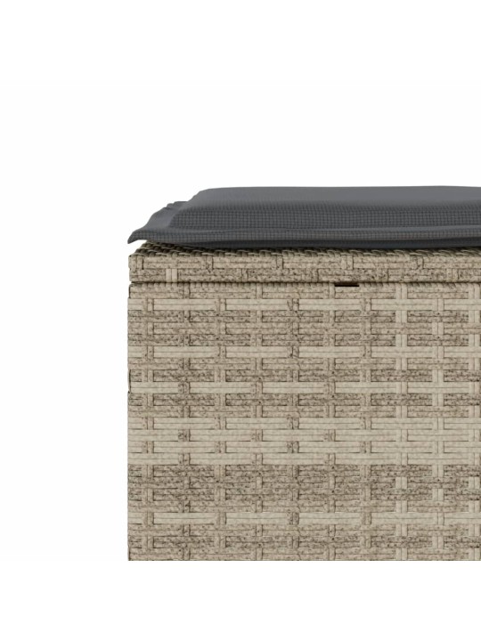 3dílný bistro set s poduškami světle šedý polyratan