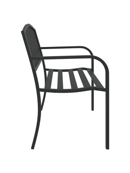 Zahradní lavice 119 cm černá ocel