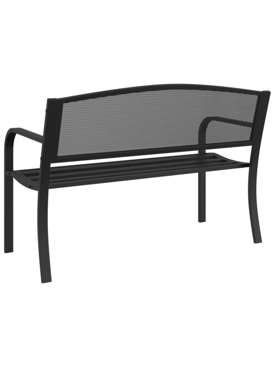 Zahradní lavice 119 cm černá ocel