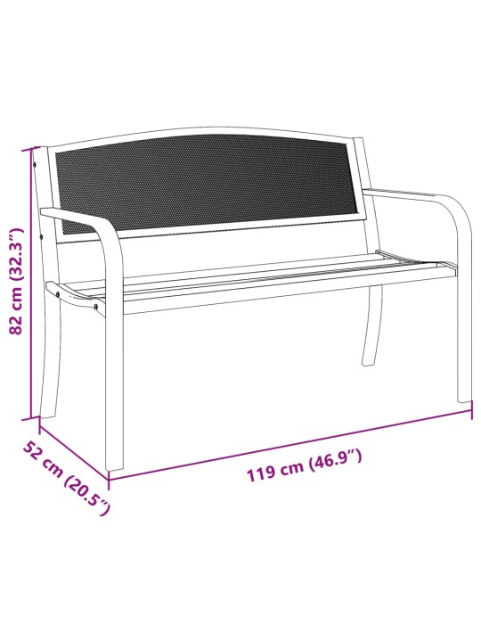 Zahradní lavice 119 cm černá ocel
