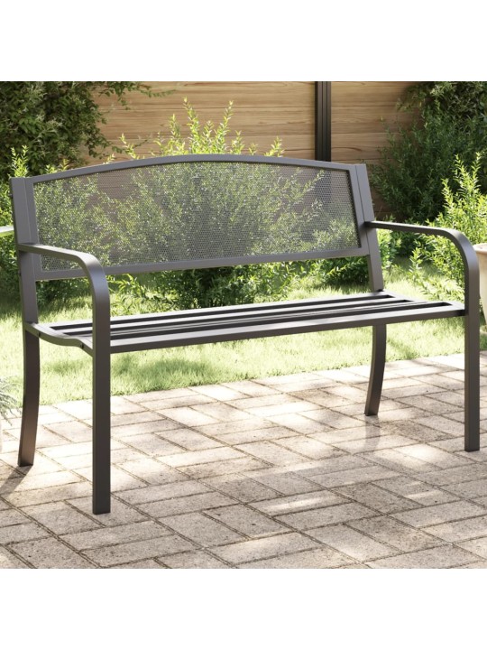 Zahradní lavice 119 cm černá ocel